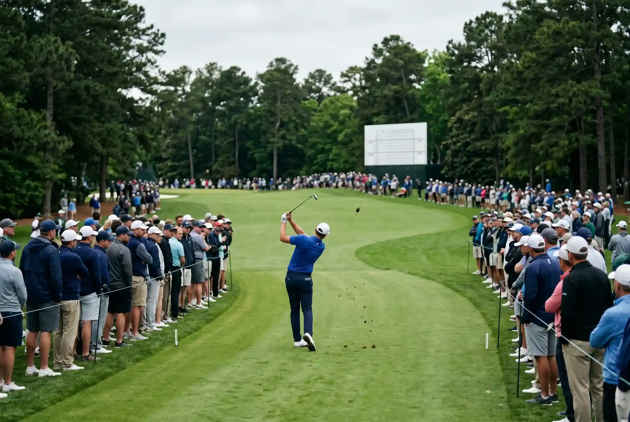 Galería de aficionados siguiendo un torneo del PGA Tour durante una tarde de domingo